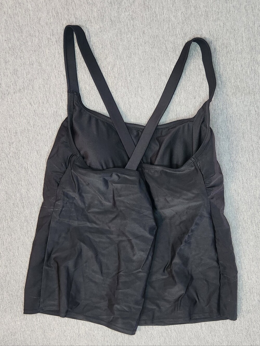 Shade & Shore Women’s Crossback Tankini Top – Black (Size XL) - Picture 2 of 2